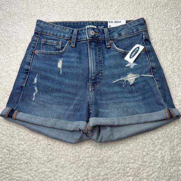 Old Navy High Rise Distressed O.G. Short 2 - Picture 1 of 10